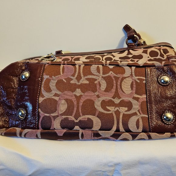 Coach Optic SIgnature Gallery Bag, Burgundy - Picture 3 of 8